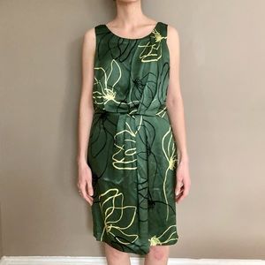 Anthropologie Sariah Kallos Bud Green Silk Dress